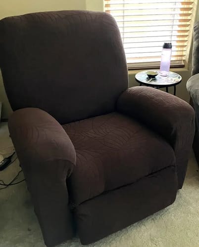 Customer photo review of Jacquard Large Leaf Split Recliner Chair Cover 4/6/8 Pieces