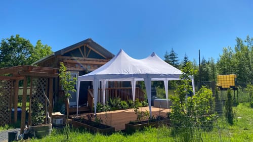 Customer photo review of HOMREST 20x15ft Octagonal Heavy Duty Canopy With 6 Removable Sidewalls 6 Church Windows And 2 Pull Back Doors Outdoor Gazebo Pavilion Shelter Tent For Party