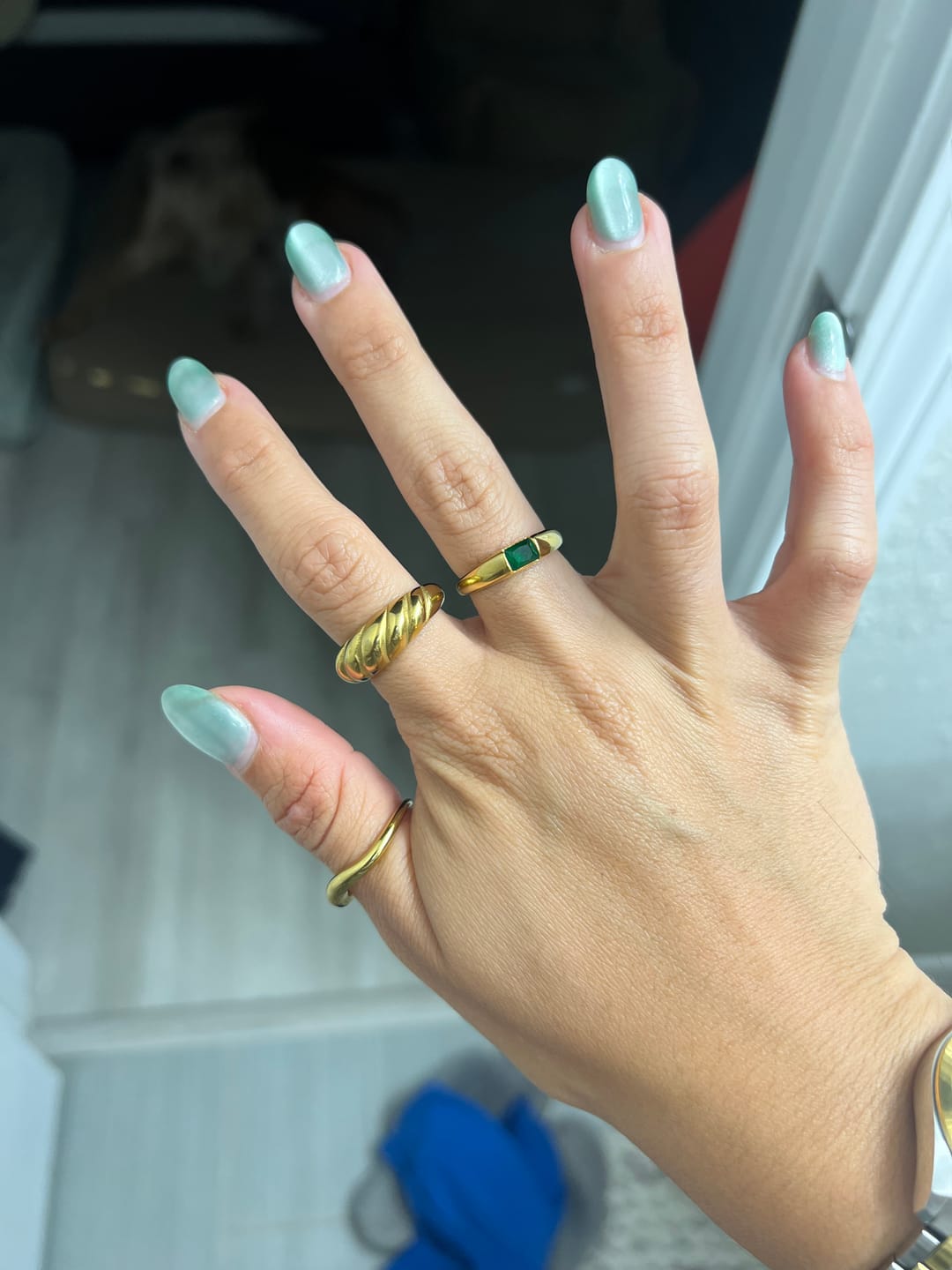 Customer photo review of Gold Croissant Ring
