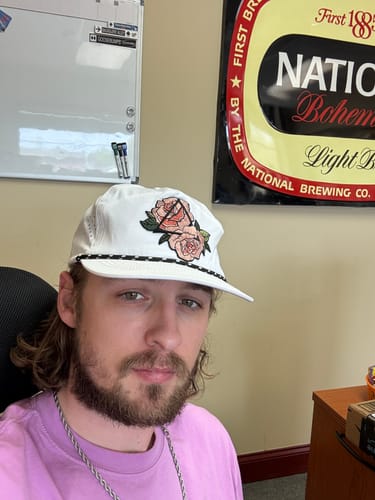 Customer photo review of Big Flat Bill Unstructured Rope Sport Hat