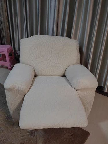 Customer photo review of Jacquard Large Leaf Split Recliner Chair Cover 4/6/8 Pieces