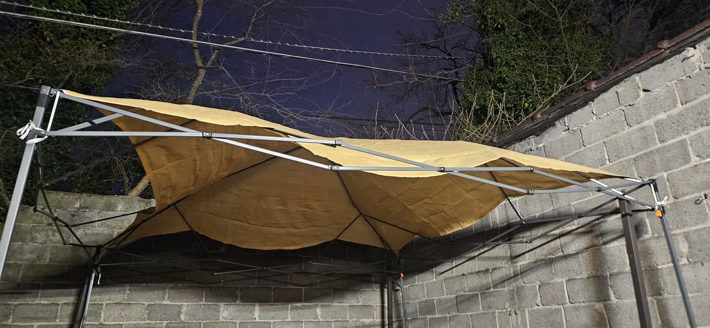 Customer photo review of Custom Sized HDPE Breathable UV Block Rectangle Sun Shade Sail for Patio/Pool