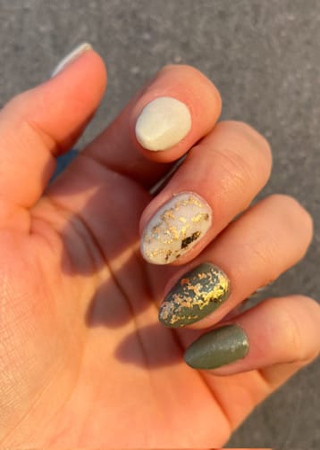 Customer photo review of Warm Olive Dipping Powder