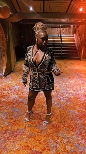 Customer photo review of EdenLily Pearl Blazer Dress