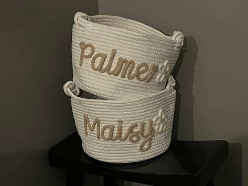 Customer photo review of Baby Knits™ Personalized Knitted Basket