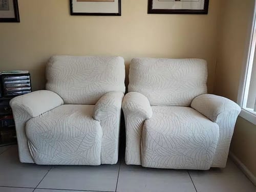 Customer photo review of Jacquard Large Leaf Split Recliner Chair Cover 4/6/8 Pieces
