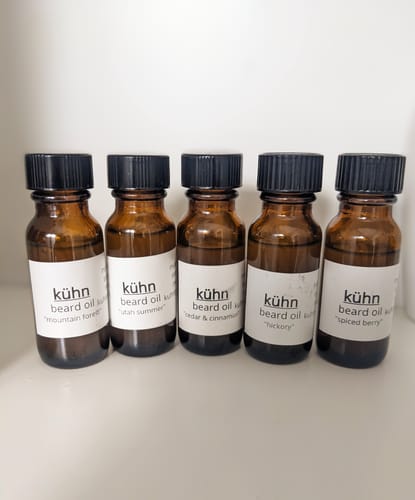 Customer photo review of 5 Piece Beard Oil Sample Pack