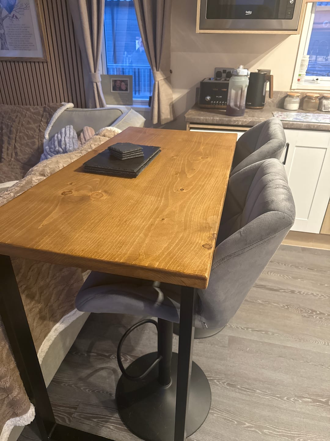 Customer photo review of Industrial Breakfast Bar | Counter