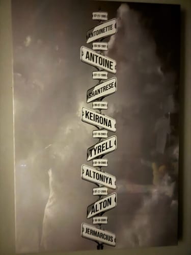 Customer photo review of DATE OF BIRTH OF CHILDREN by Cstm Canvas