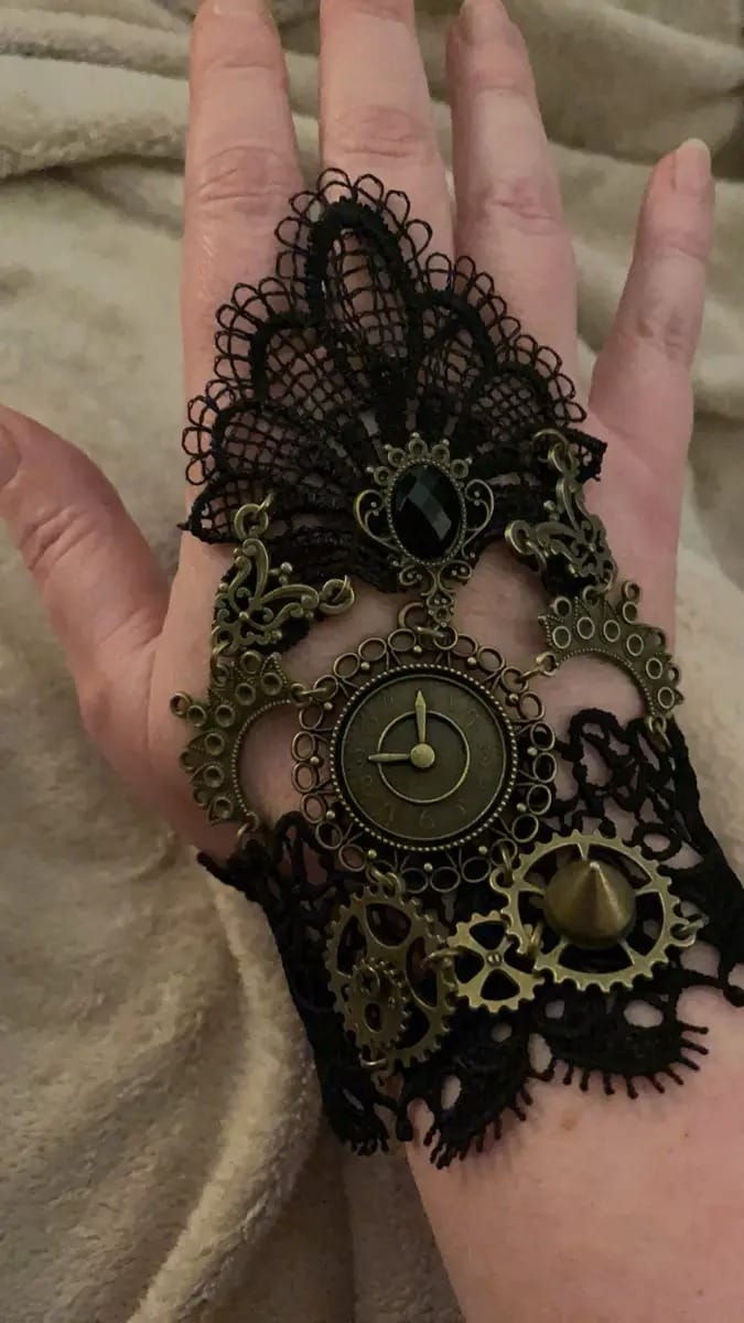Customer photo review of Gothic Steampunk back hand glove
