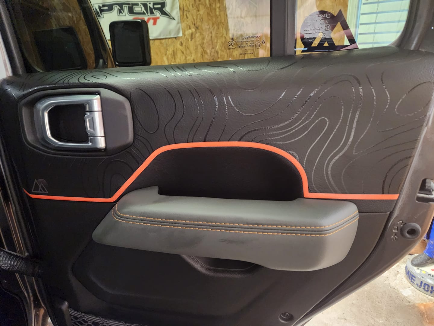 Customer photo review of 2018+ Wrangler JL Door Skins | Black Topo