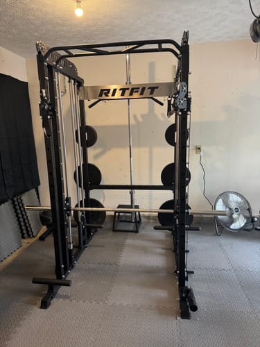 Customer photo review of RitFit M1 Multi-Functional Smith Machine 2.0 with Cable Crossover System and Squat Rack for Home Gym