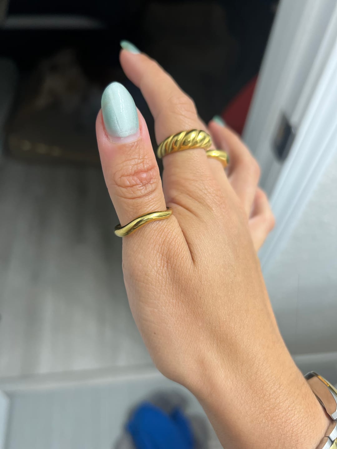 Customer photo review of Mina Gold Wave Ring