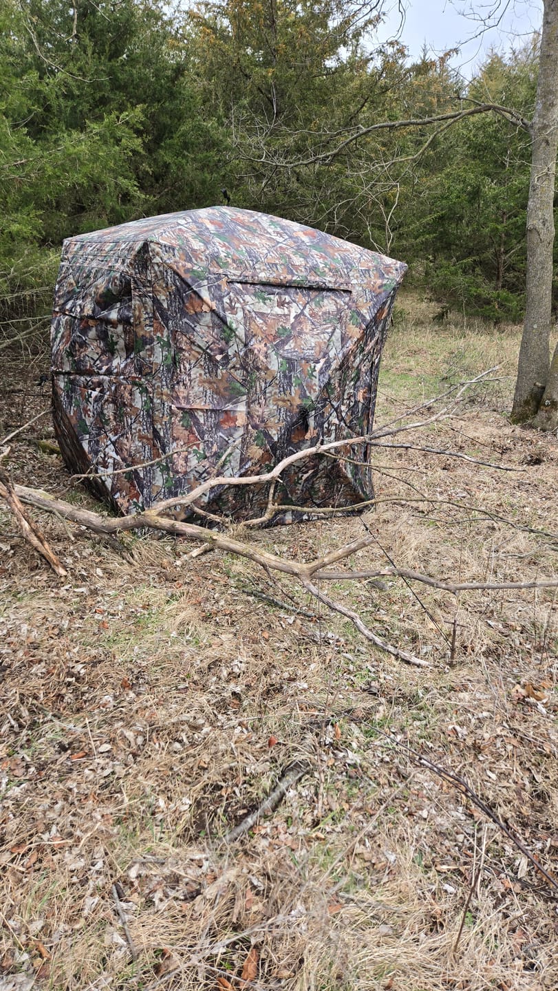 Customer photo review of VisST See-Through Pop-Up Ground Blinds with Silent Magnetic Door
