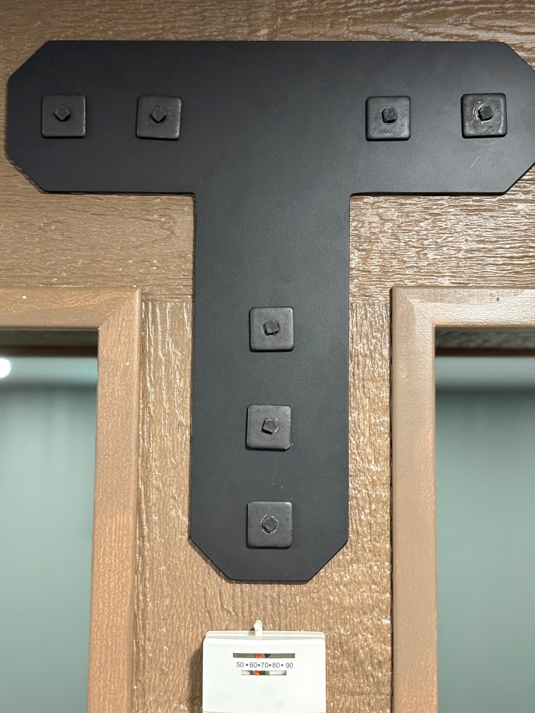 Customer photo review of T shaped Brackets for 8 inch beams - Chamfered - Centered style holes