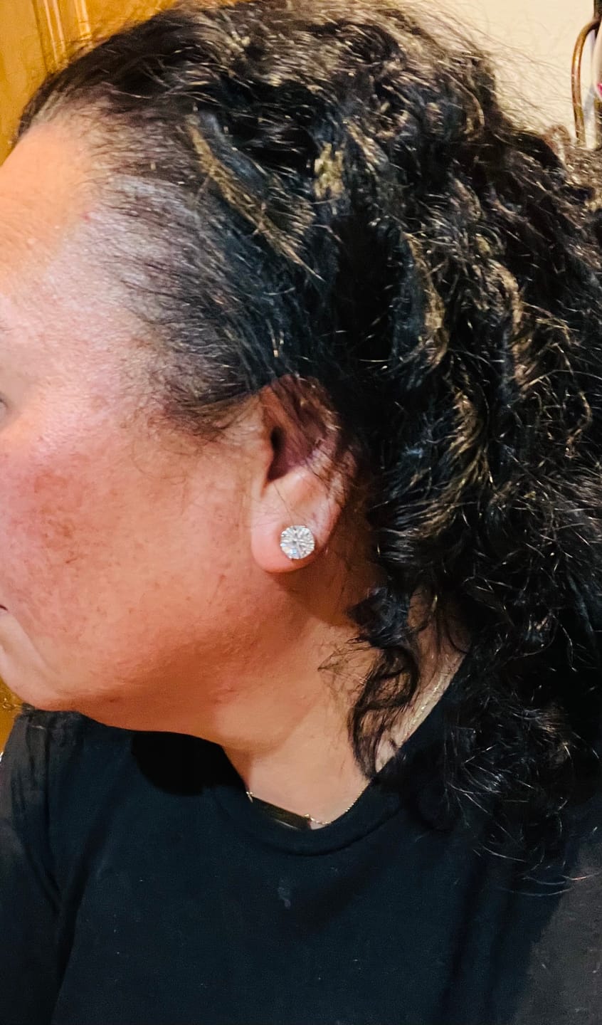 Customer photo review of Round Solitaire Stud Earrings - Moissanites
