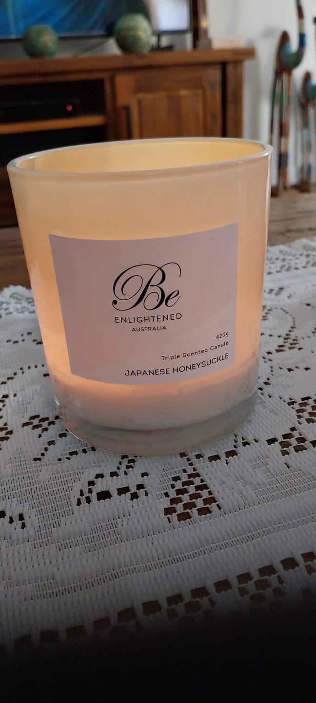 Customer photo review of ✨SPECIAL ✨ Japanese Honeysuckle 420g Triple Scented Candle by Be Enlightened
