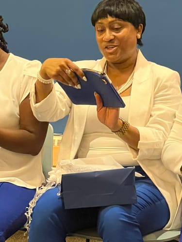 Customer photo review of Zeta Embossed Wristlet