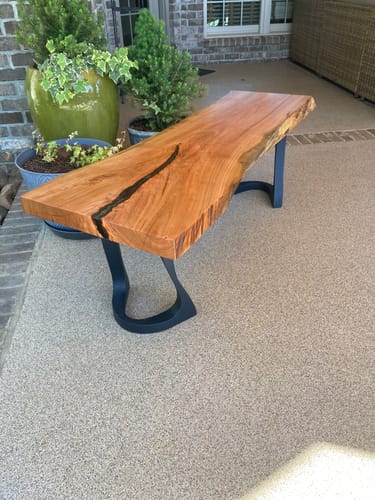 Customer photo review of 117 Uzar 16" Live Edge Bench Legs