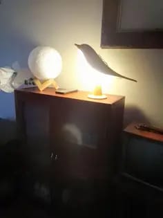 Customer photo review of WOODEN BIRD NIGHT LAMP