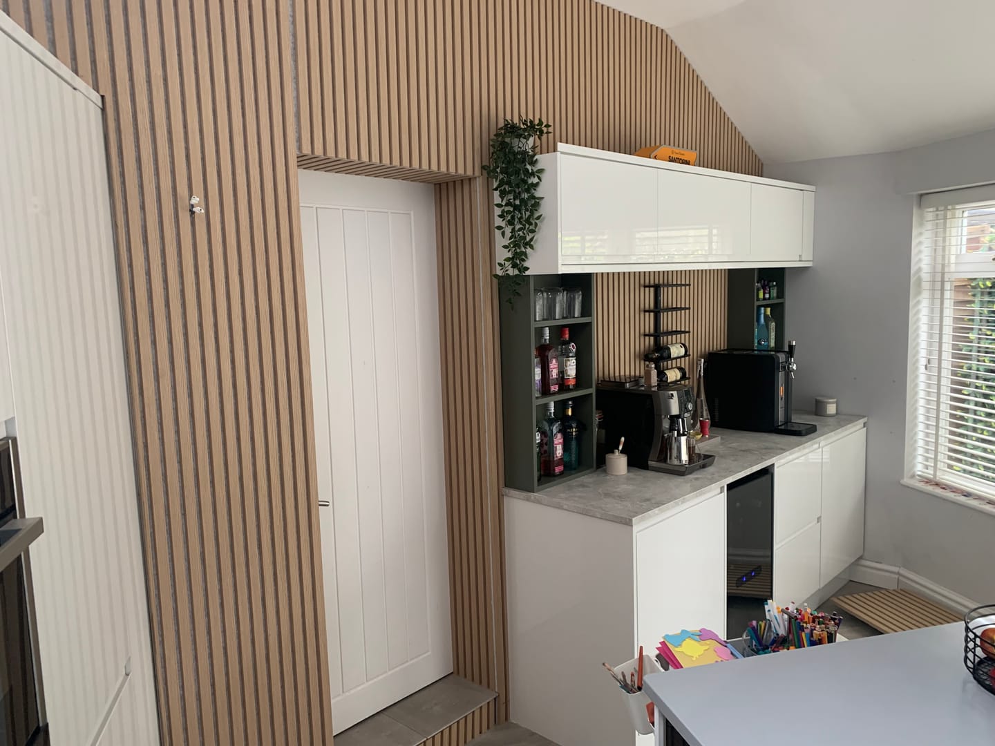Customer photo review of Wooden Wall Panel | Natural Oak Grey Felt | Premium 3-sided Wood Veneer