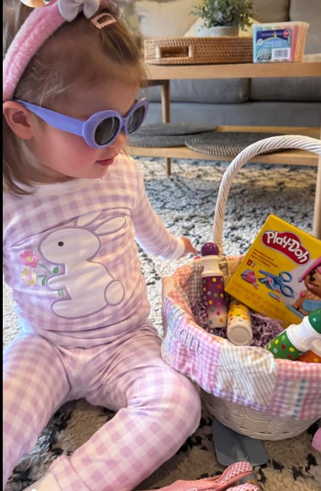 Customer photo review of Bunny Garden Lavender Check Pajamas