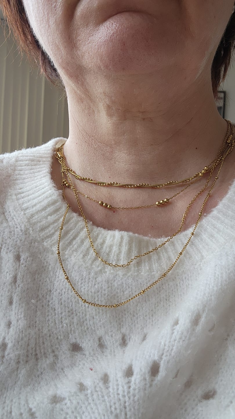Customer photo review of Tessa Triple Layered Necklace