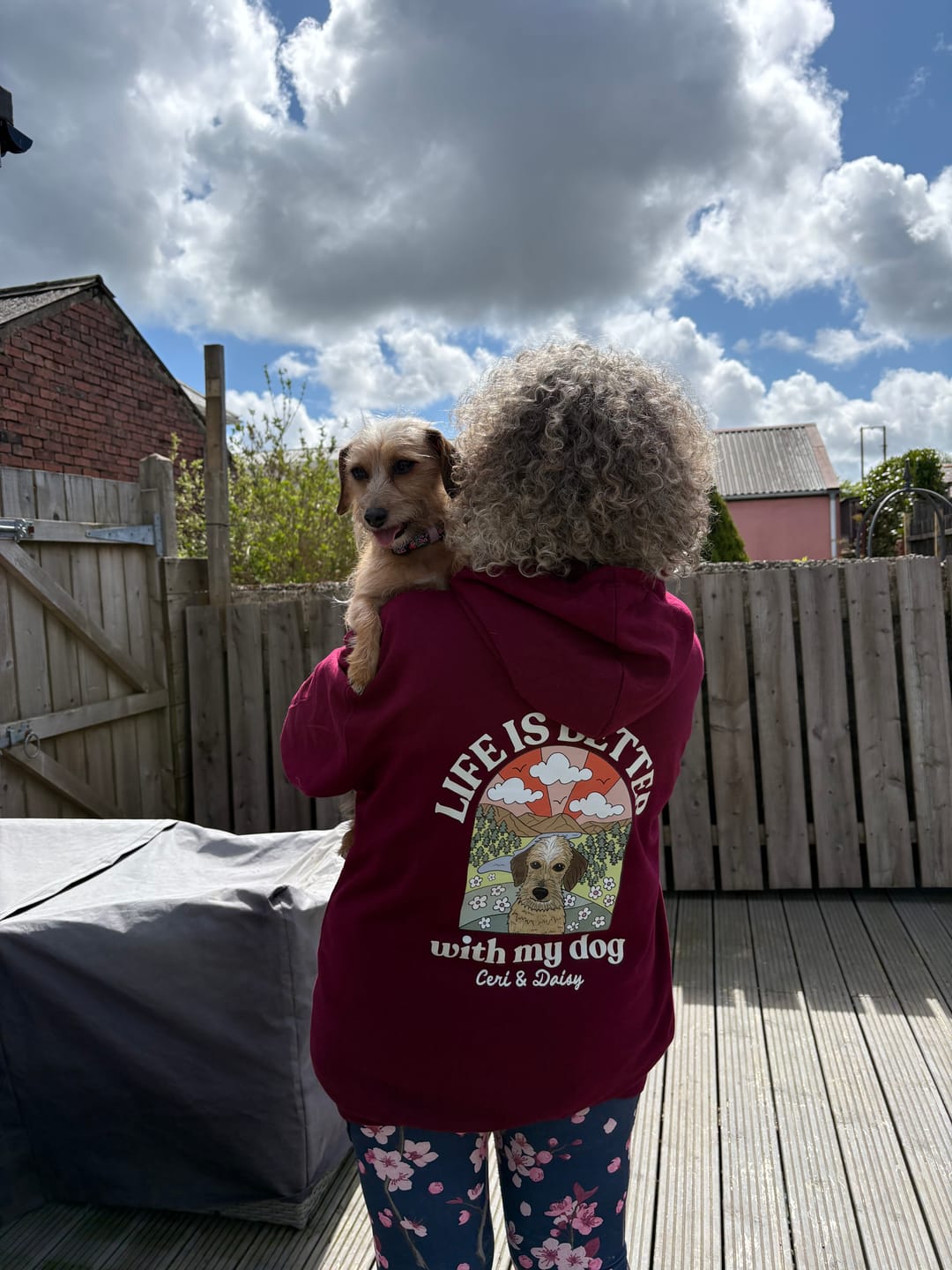 Customer photo review of Personalised Life is Better with your dog Hoody