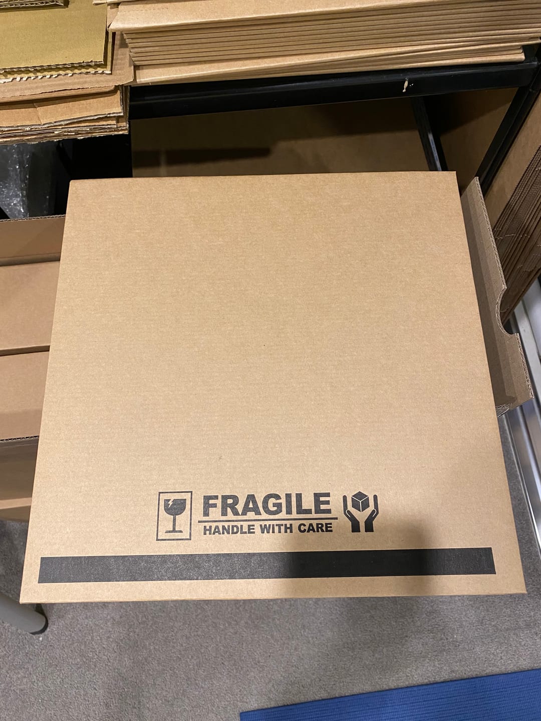 Customer photo review of Ultimate Black Vinyl Record Rigid Mailer 345mm x 345mm for 12 inch LP