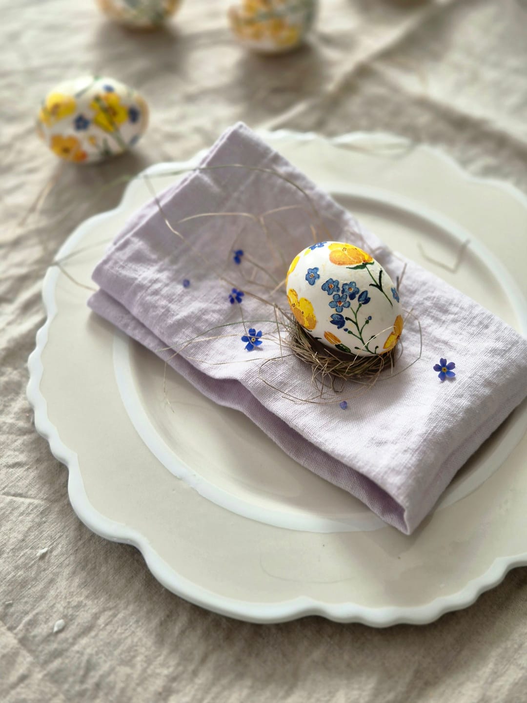 Customer photo review of Lavender Fog Linen Napkins Set of 2