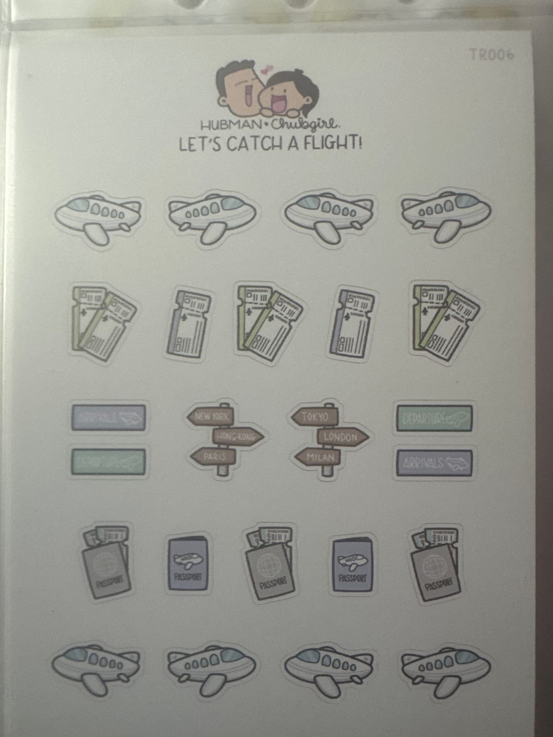 Customer photo review of Let's Catch a Flight Planner Stickers