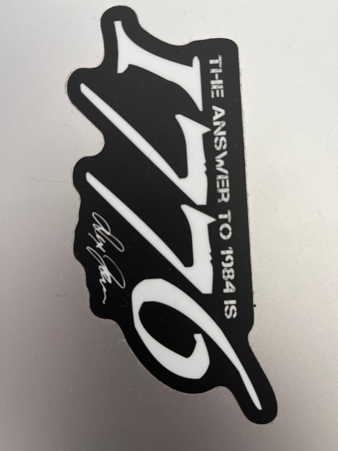 Customer photo review of The Answer to 1984 Decal