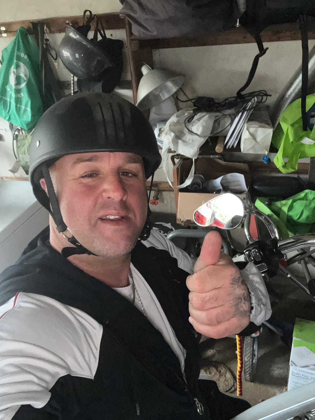 Customer photo review of Smallest Lightest SOA Beanie ECE/AS/NZ Helmet - Punisher Skull
