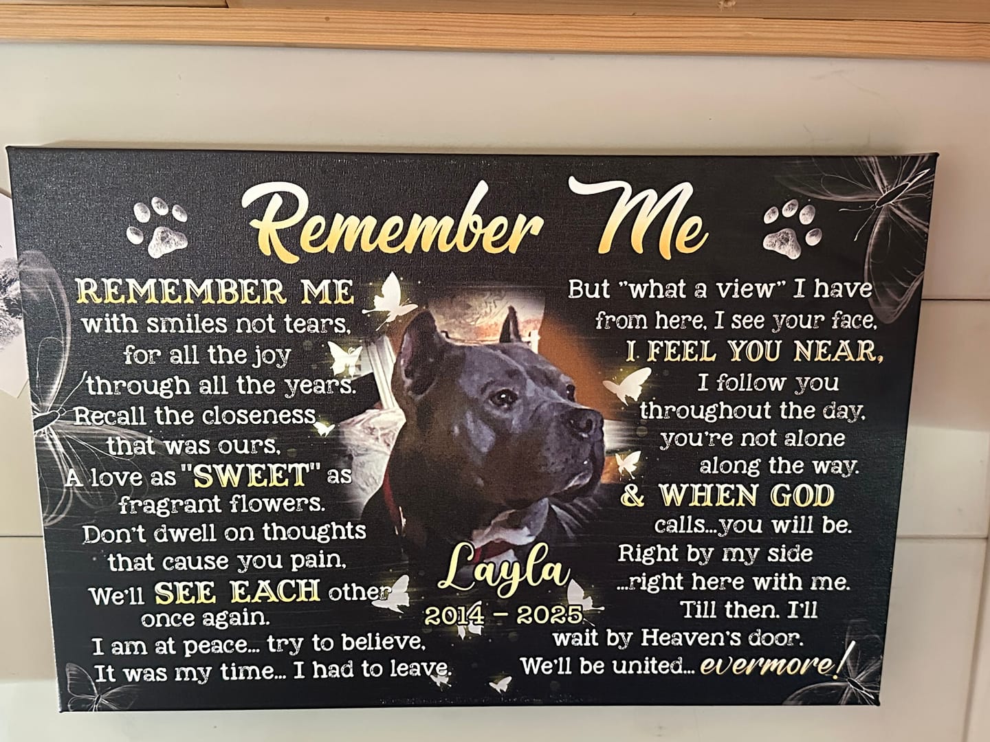 Customer photo review of Personalized Photo Canvas Prints, Custom Photo, Pet Loss Gifts, Memorial Gifts, Sympathy Gifts, Remember Me Dem Canvas