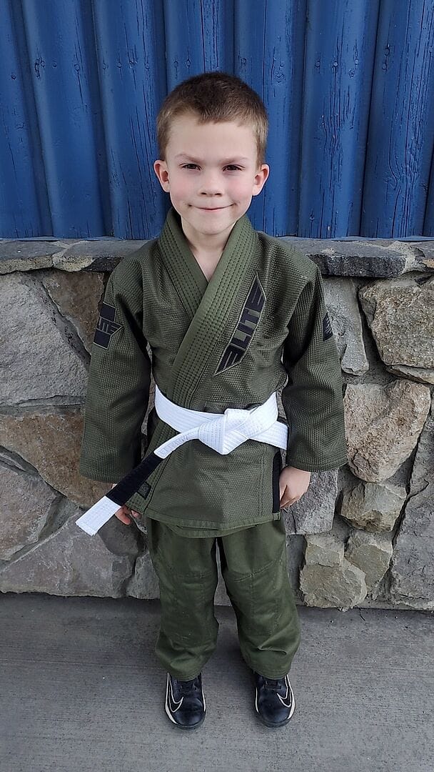 Customer photo review of Core Green Brazilian Jiu Jitsu Kids BJJ Gi