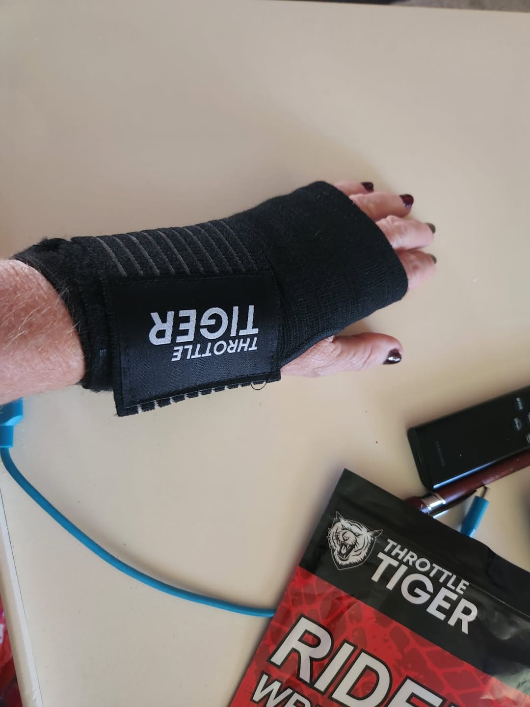 Customer photo review of Motorcycle Wrist Support - Ride Without Wrist Pain