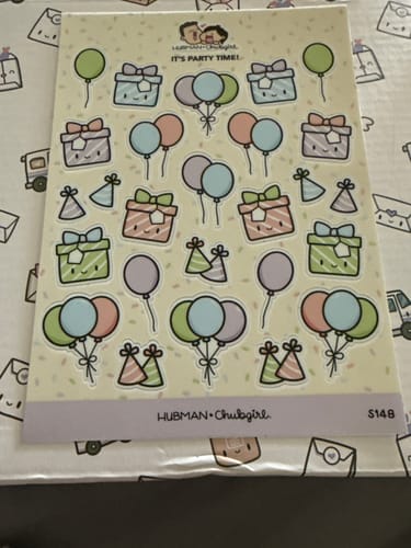 Customer photo review of Sticker Sheet - It's Party Time!