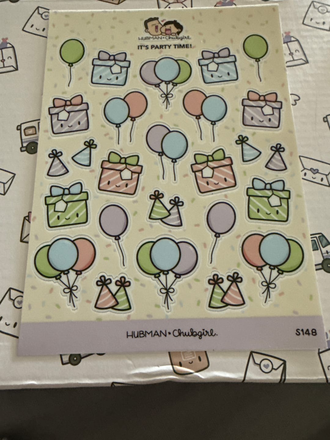 Customer photo review of Sticker Sheet - It's Party Time!