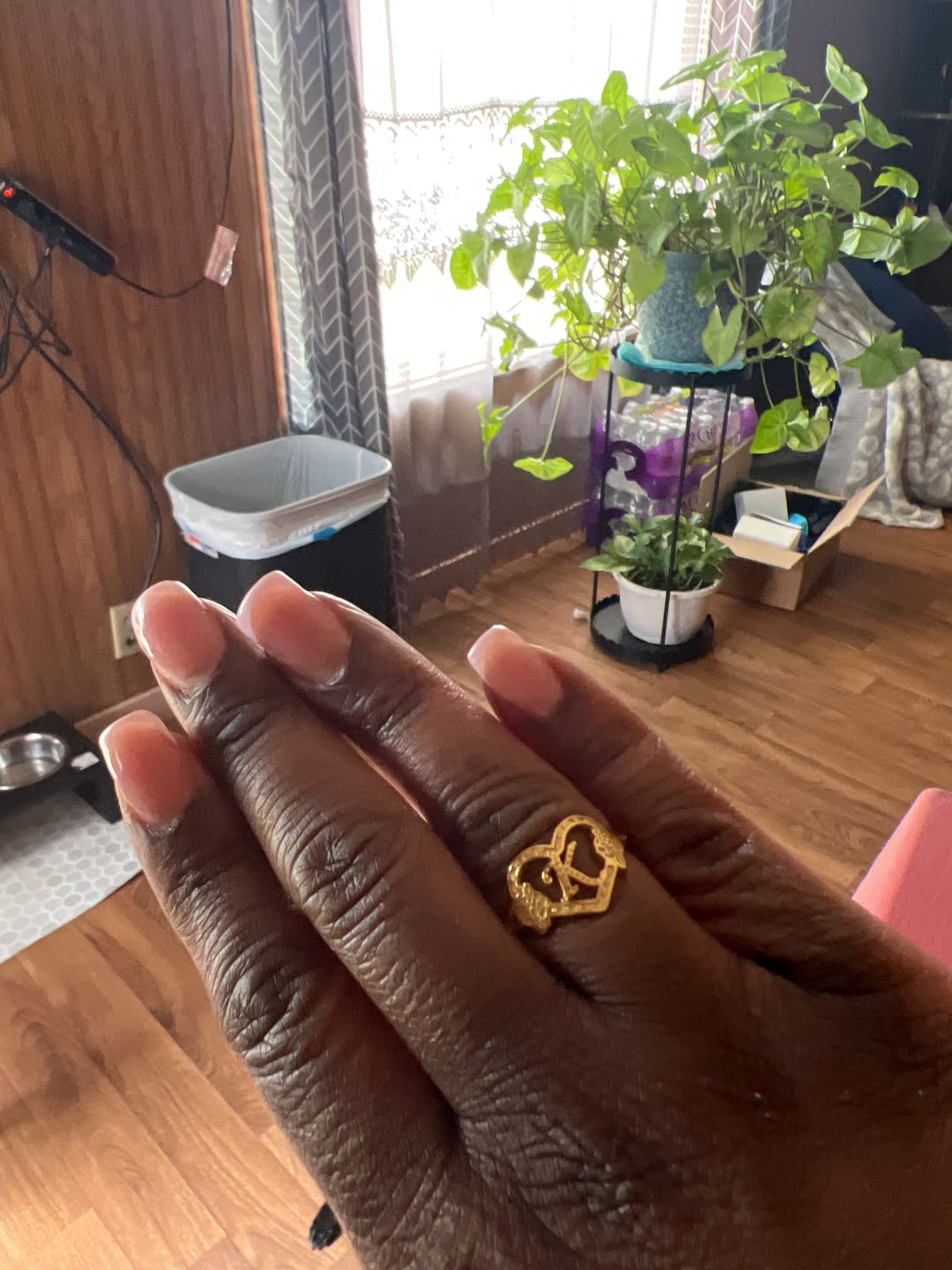 Customer photo review of Heart Initial Ring