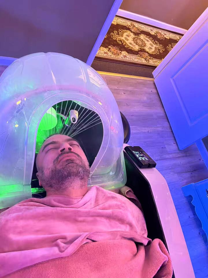 Customer photo review of Plumbed Smart Shampoo Bed with Full Body Massage & Adjustable Leg Support XTY137