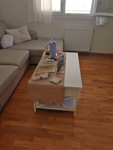 Customer photo review of Τραπεζάκι Σαλονιού Με Ρυθμιζόμενο Ύψος Βοηθητικό Τραπέζι Καθιστικού Καναπέ Κρυφός Αποθηκευτικός Χώρος LC-T205B01