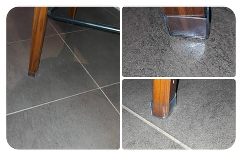 Customer photo review of Rectangular Felt Silicone Chair Leg Protectors | Extra-Durable Chair Floor Protectors