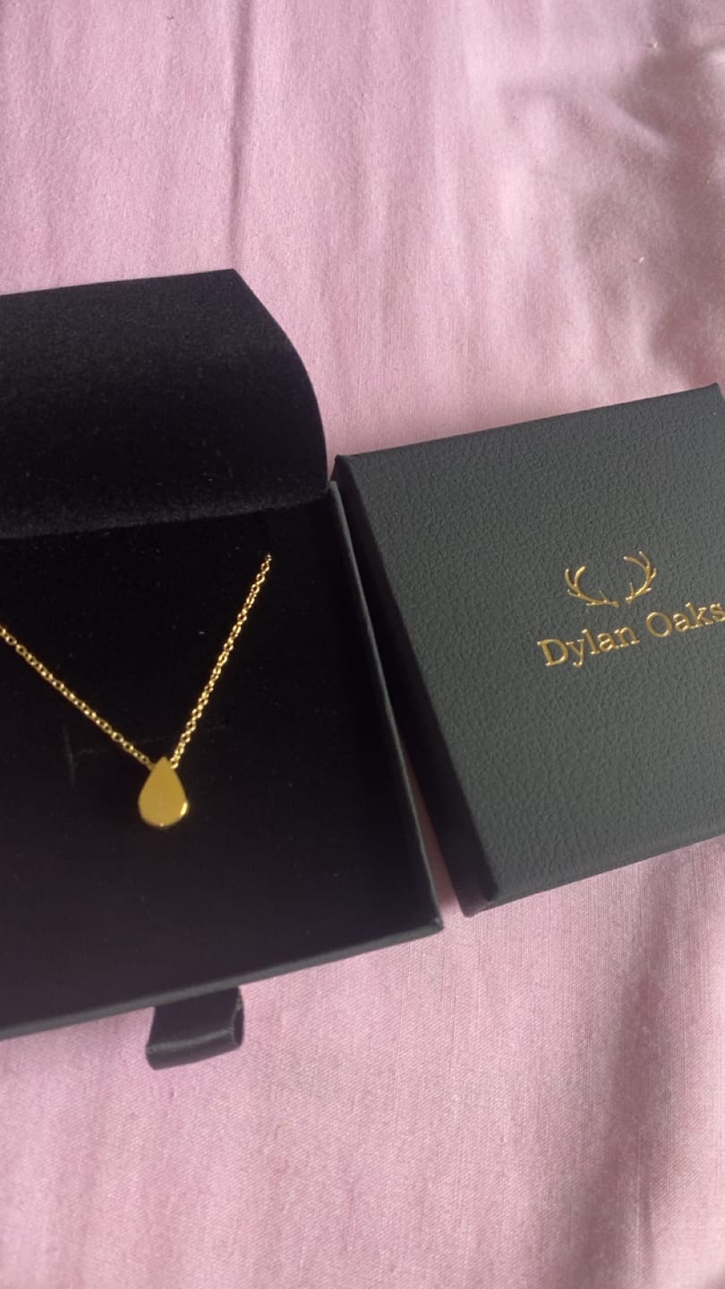 Customer photo review of Teardrop Necklace in Gold