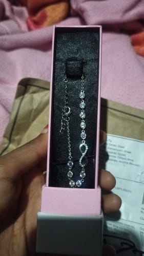 Customer photo review of Silver Infinity Linked Bracelet