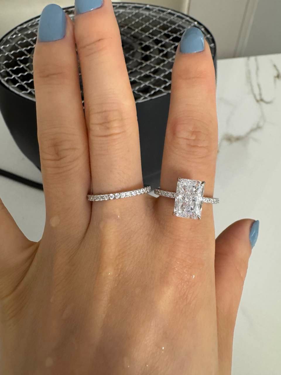 Customer photo review of S925 3.5 Carat Radiant Cut Wedding Ring Set In Sterling Silver Holiday Ring Gift For Women