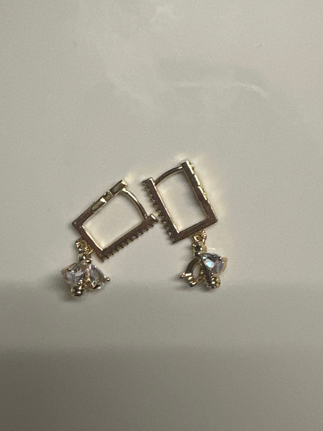Customer photo review of Beatrice - Crystal Bee Hoop Earrings