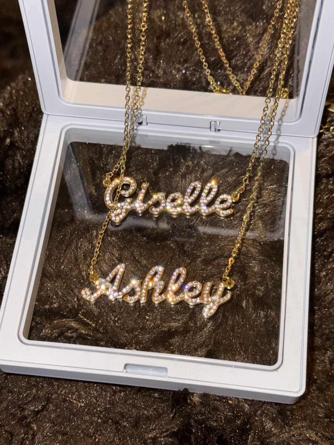 Customer photo review of Kids Iced Name Necklace