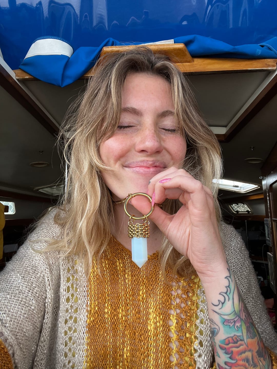 Customer photo review of Custom Gold Opalite for Claudia