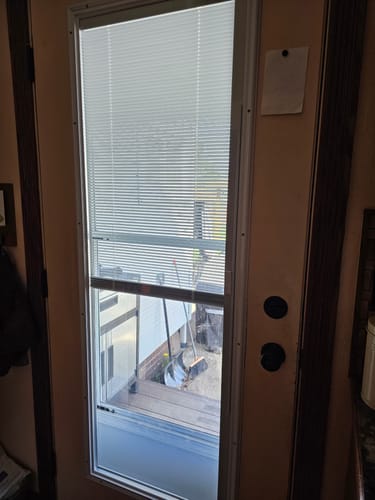 Customer photo review of Raise & Lower Blinds Glass and Frame Kit (Full Lite)