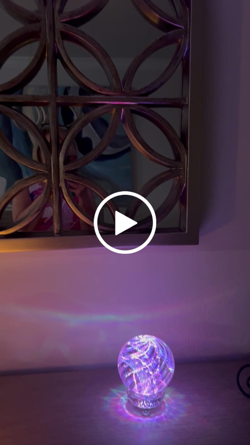 Customer video review of Illuminated Dichroic Rainbow Orb with Cremains